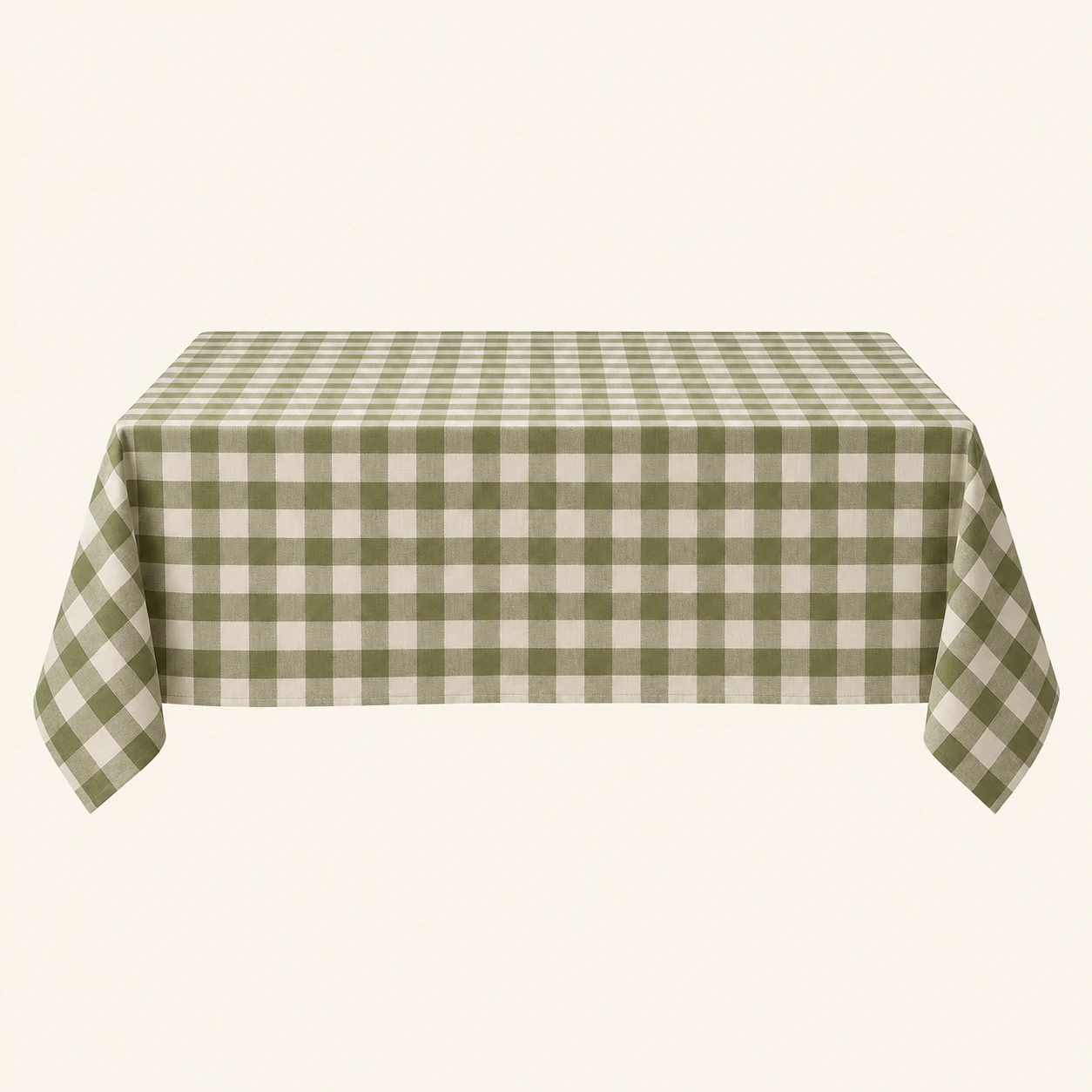 Olive check tablecloth