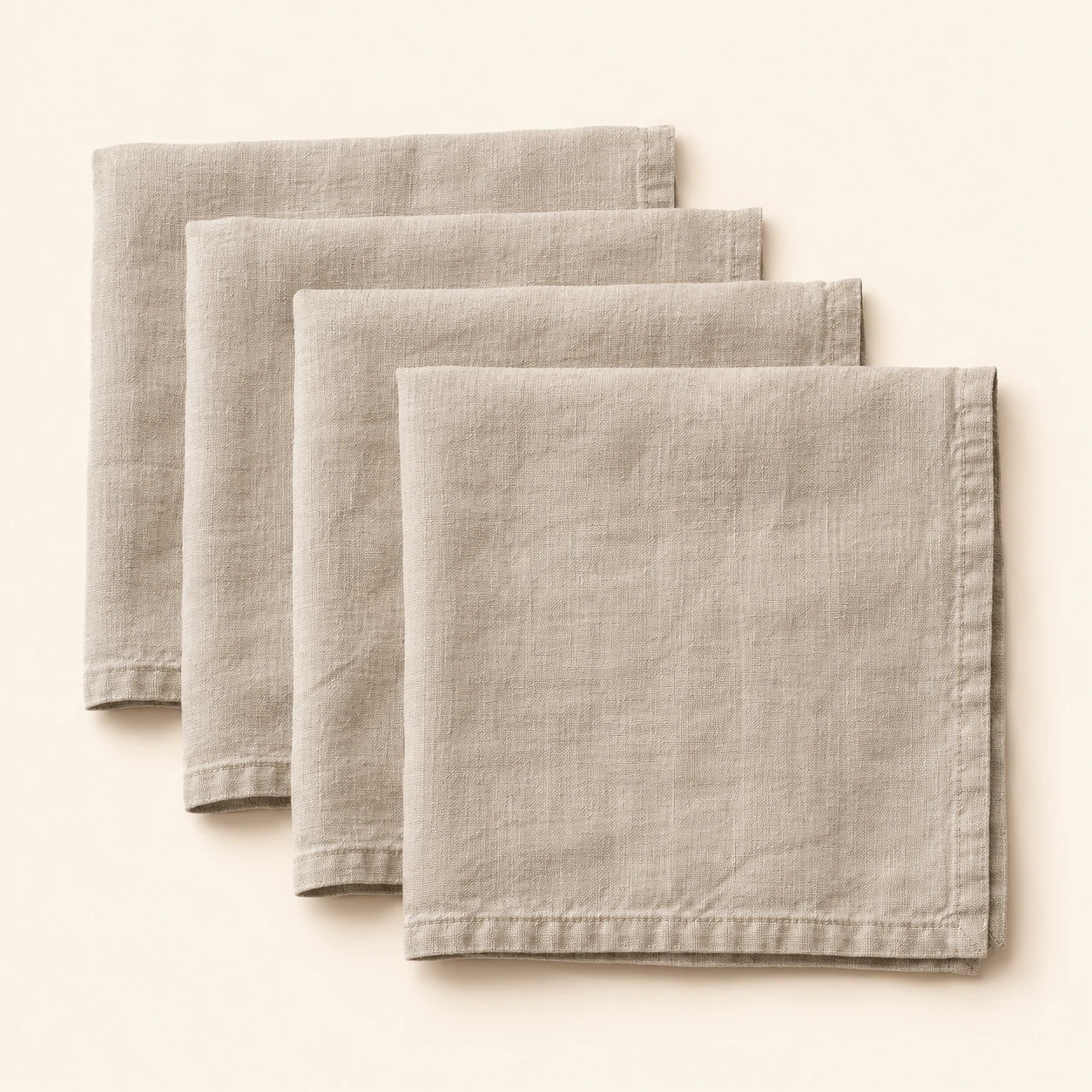 Natural linen napkin set