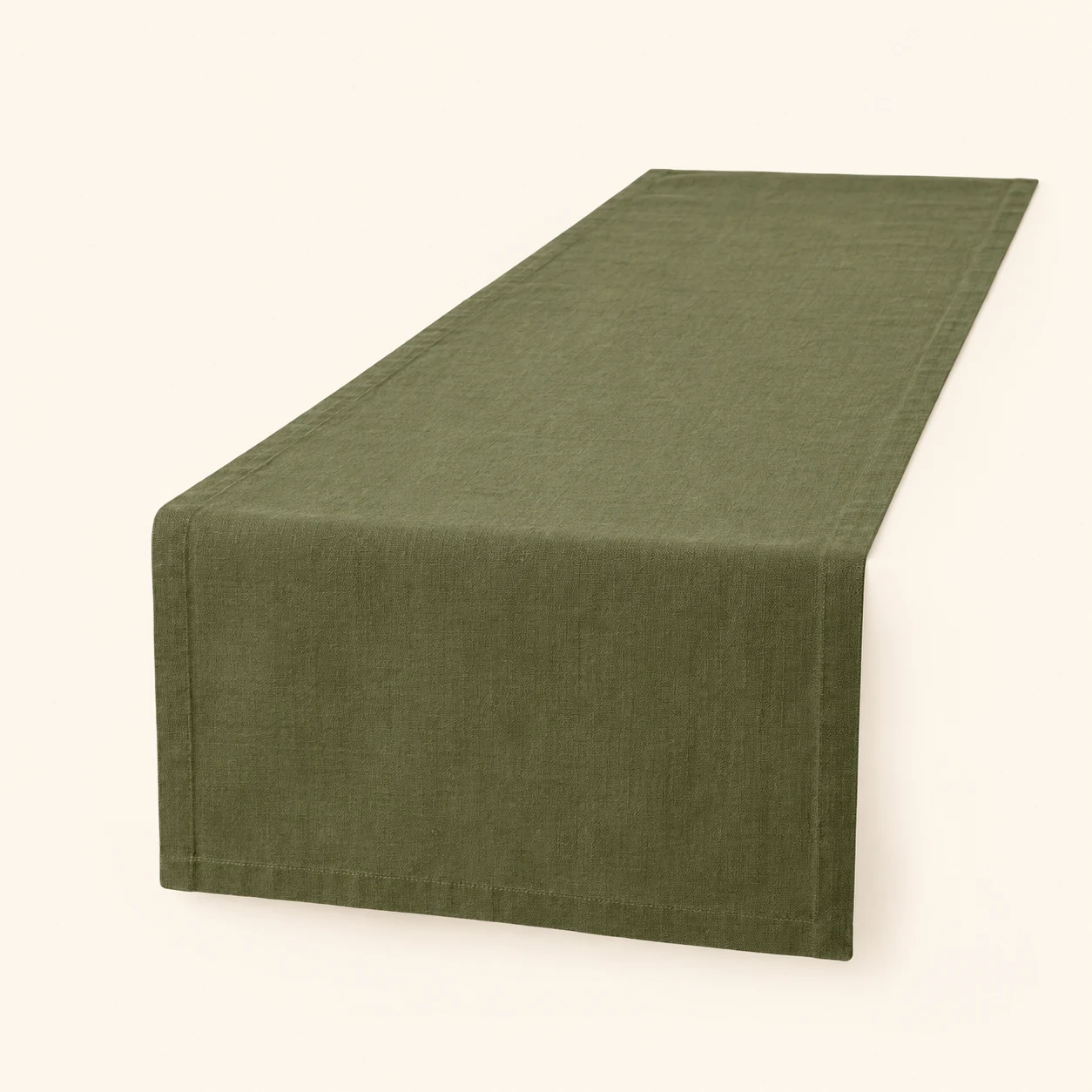 Olive cotton runner