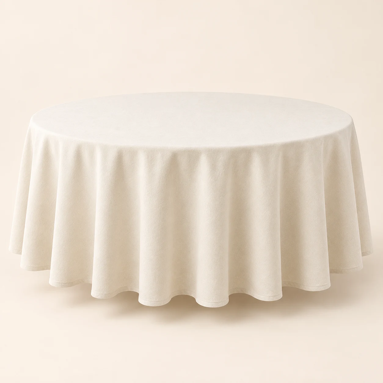 Cream round tablecloth
